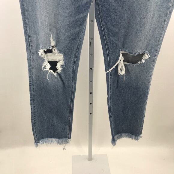 KANCAN Blue Vintage High Rise Distressed Slim Straight Ankle Jeans - Picture 5 of 12